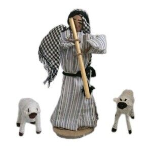 Vintage YWCA Centre Aqabat Jaber Refugee Camp Christmas Nativity Shepherd Sheep
